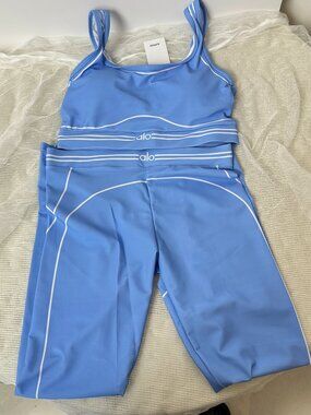 ALO Blue Tank Top & Pants Set — Size S